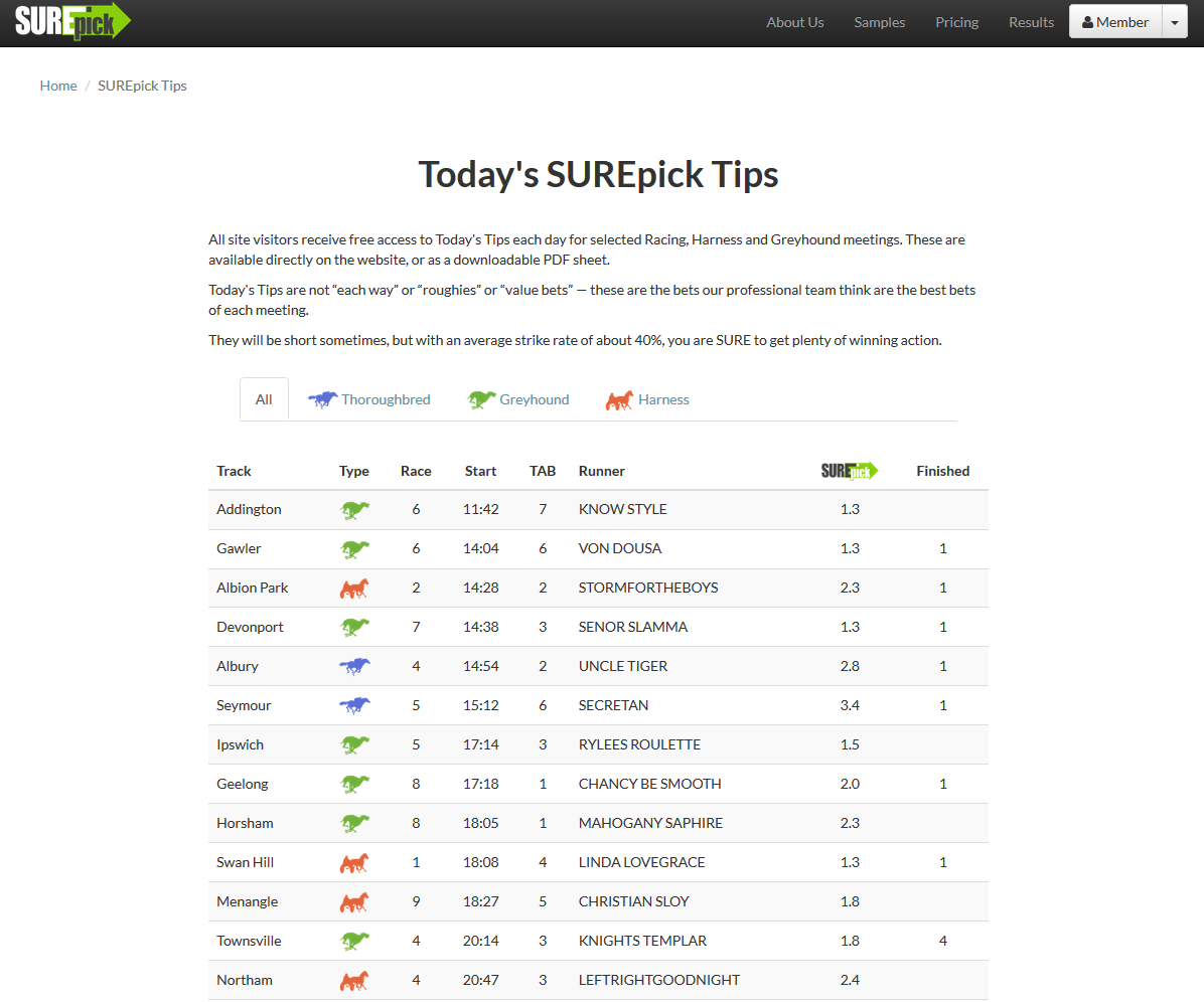 SUREpick Tips